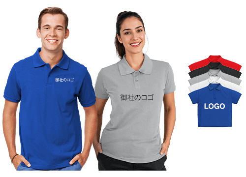 オーシャン - ロゴプリント付きカスタム・ポロシャツ オーシャン - ロゴプリント付きカスタム・ポロシャツ