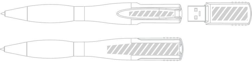 USBボールペン スクリーン印刷