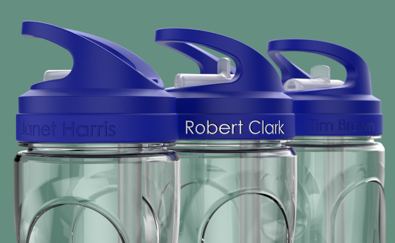 ウェーブ - オリジナル販促用プラスチック製ウォーターボトル gallery thumbnail